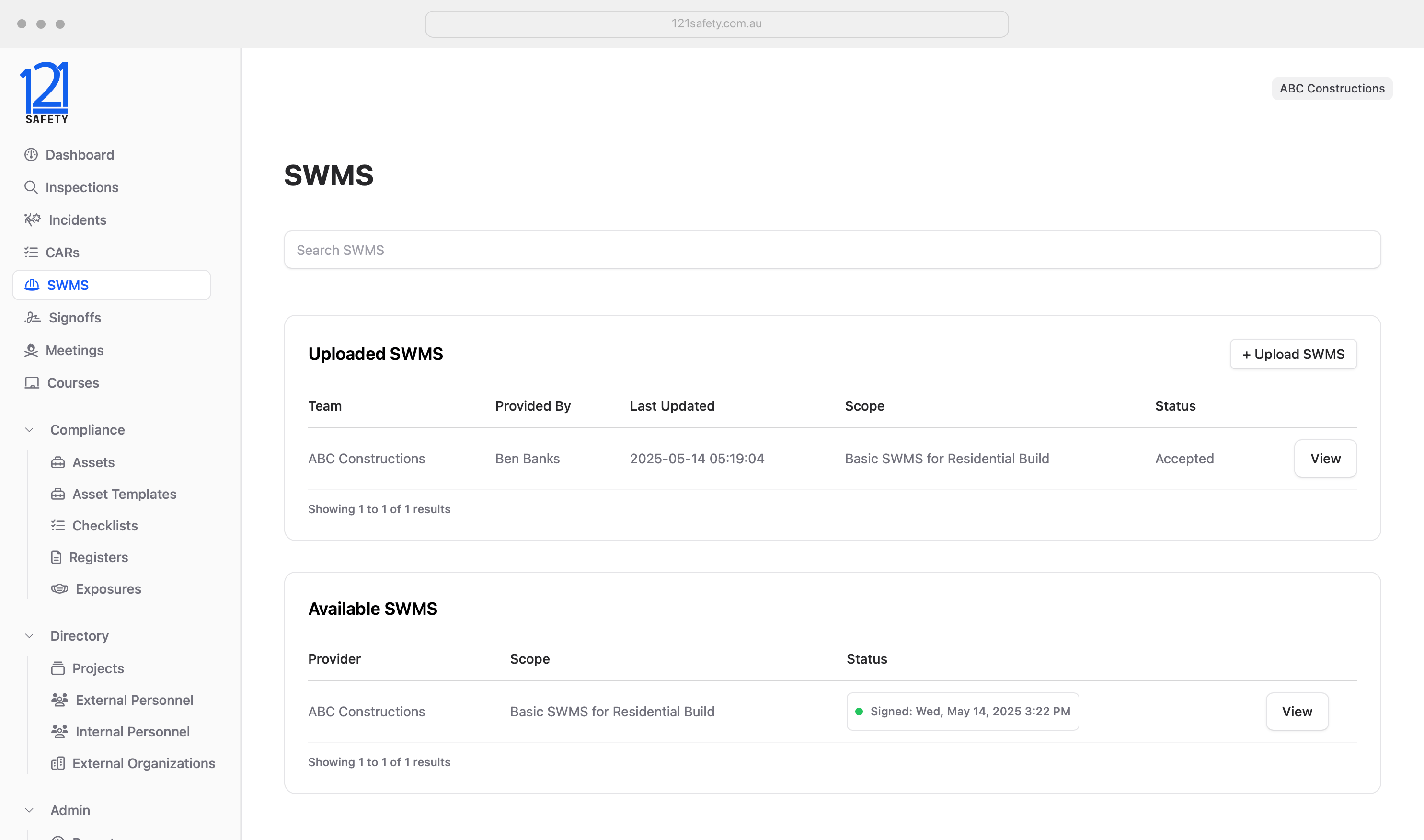SWMS Management